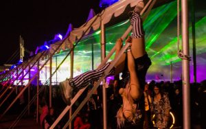 Hanging from the tents at Freaky Deaky 2015. Photo by: Rtyan Blair - Festivalforecast.com