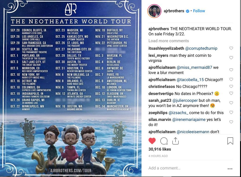 AJR Announces 'Neotheater' Tour Dates, Album Tracklist Red Roll