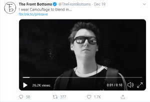 A tweet from the Front Bottoms